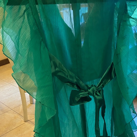 Embellished Green Ruffle Top - Picture 4 of 5